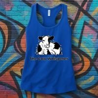 The Cow Whisperer Cute Black And White Resting Cow Women's Tank Top thumb 3