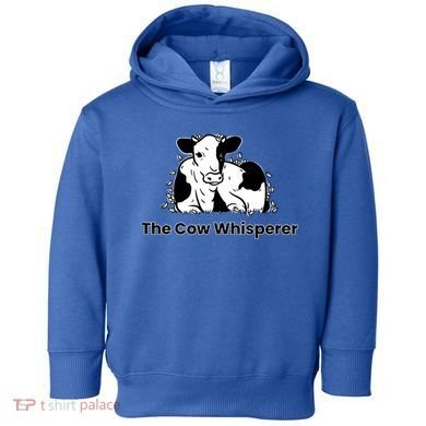 The Cow Whisperer Cute Black And White Resting Cow Toddler Hoodie
