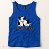 The Cow Whisperer Cute Black And White Resting Cow Tank Top thumb 2
