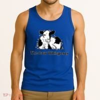 The Cow Whisperer Cute Black And White Resting Cow Tank Top thumb 3