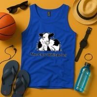 The Cow Whisperer Cute Black And White Resting Cow Tank Top thumb 4