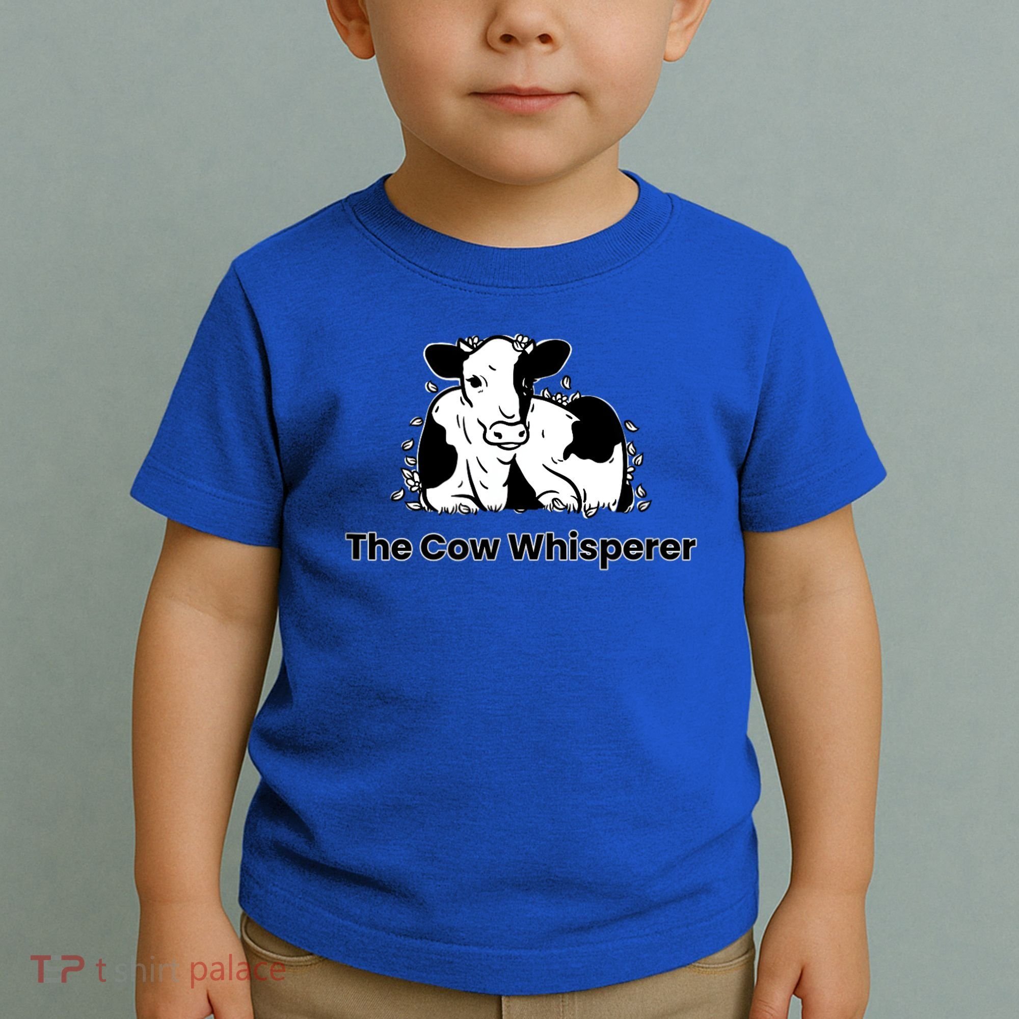 The Cow Whisperer Cute Black And White Resting Cow Toddler T-Shirt