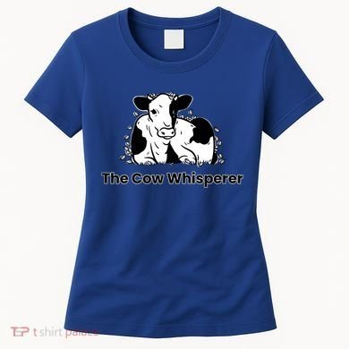 The Cow Whisperer Cute Black And White Resting Cow Women's T-Shirt