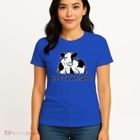 The Cow Whisperer Cute Black And White Resting Cow Women's T-Shirt thumb 4