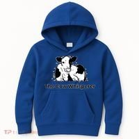 The Cow Whisperer Cute Black And White Resting Cow Kids Hoodie thumb 0