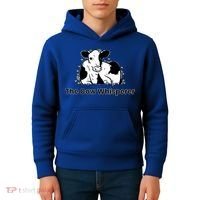 The Cow Whisperer Cute Black And White Resting Cow Kids Hoodie thumb 4