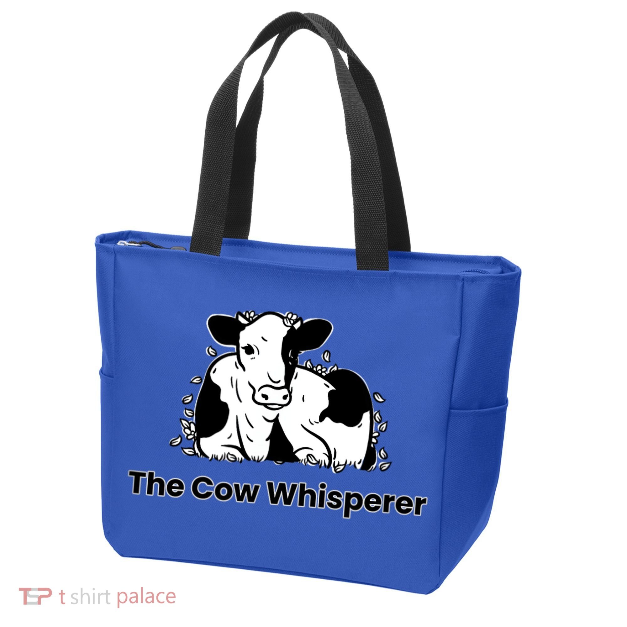The Cow Whisperer Cute Black And White Resting Cow Tote Bag