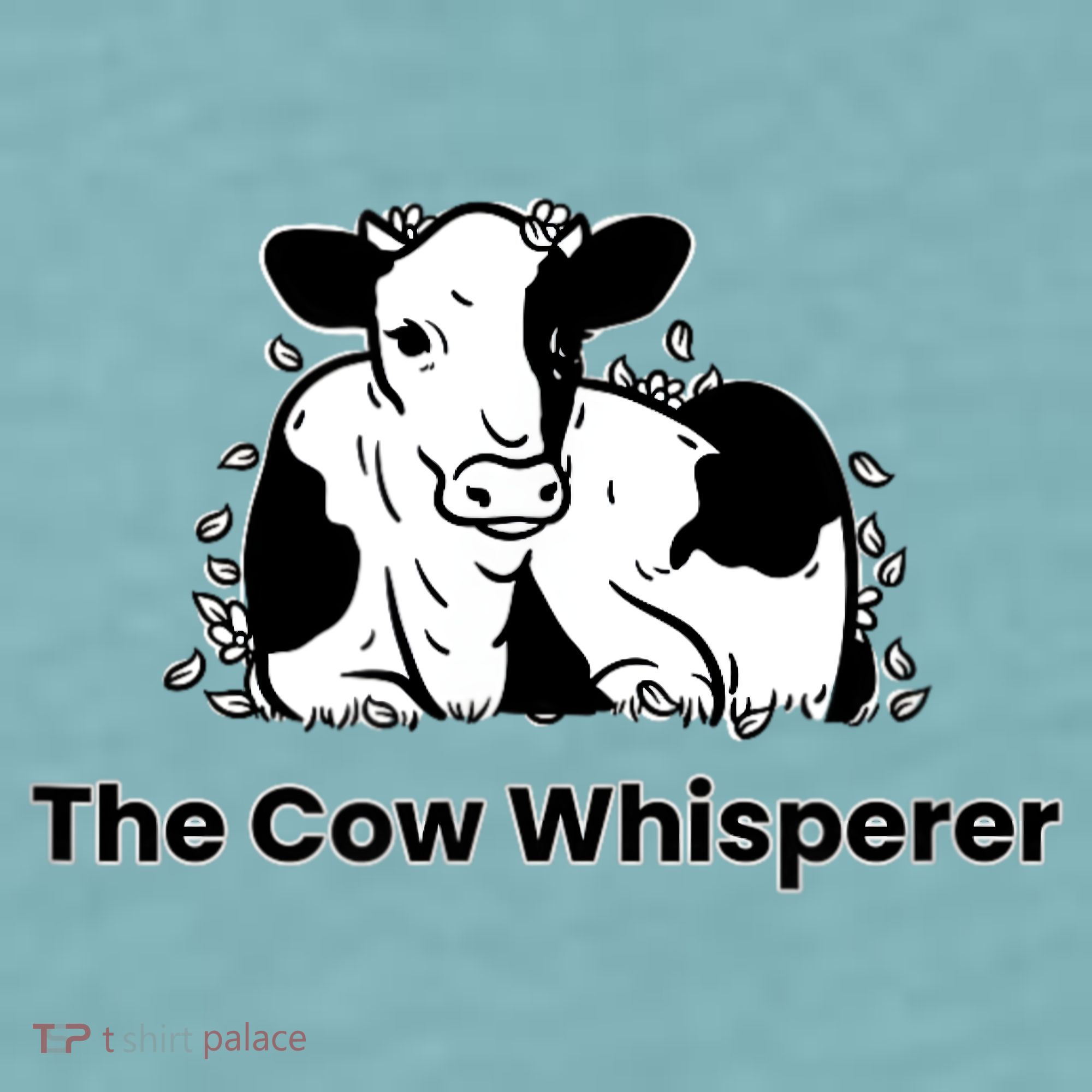 The Cow Whisperer Cute Black And White Resting Cow Sueded Cloud Jersey T-Shirt