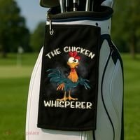 The Chicken Whisperer Funny Farmer Golf Towel thumb 2