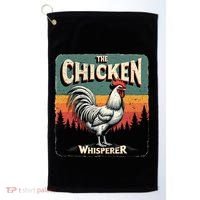The Chicken Whisperer Funny Retro Farm Animal Rooster Meaningful Gift Golf Towel thumb 0