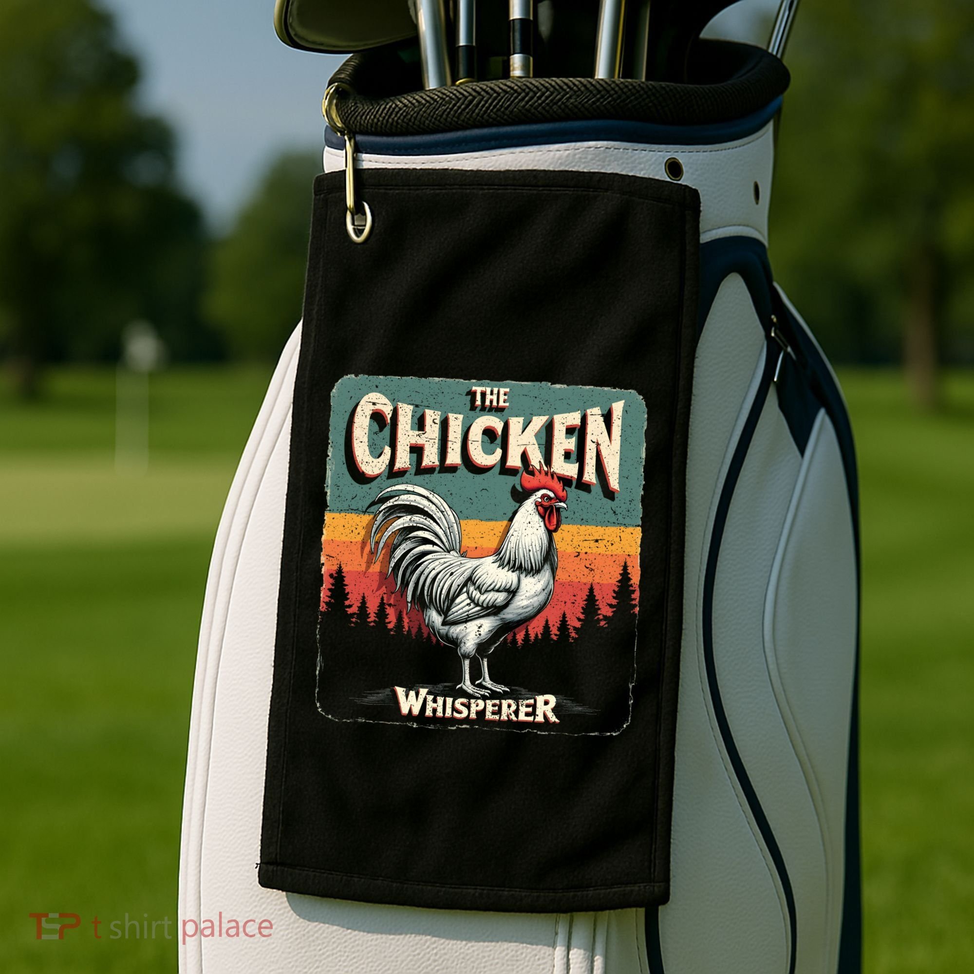 The Chicken Whisperer Funny Retro Farm Animal Rooster Meaningful Gift Golf Towel
