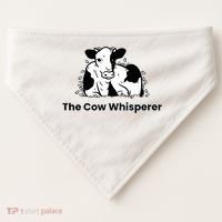 The Cow Whisperer Cute Cattle Farmer Rancher Cow USA-Made Doggie Bandana thumb 0