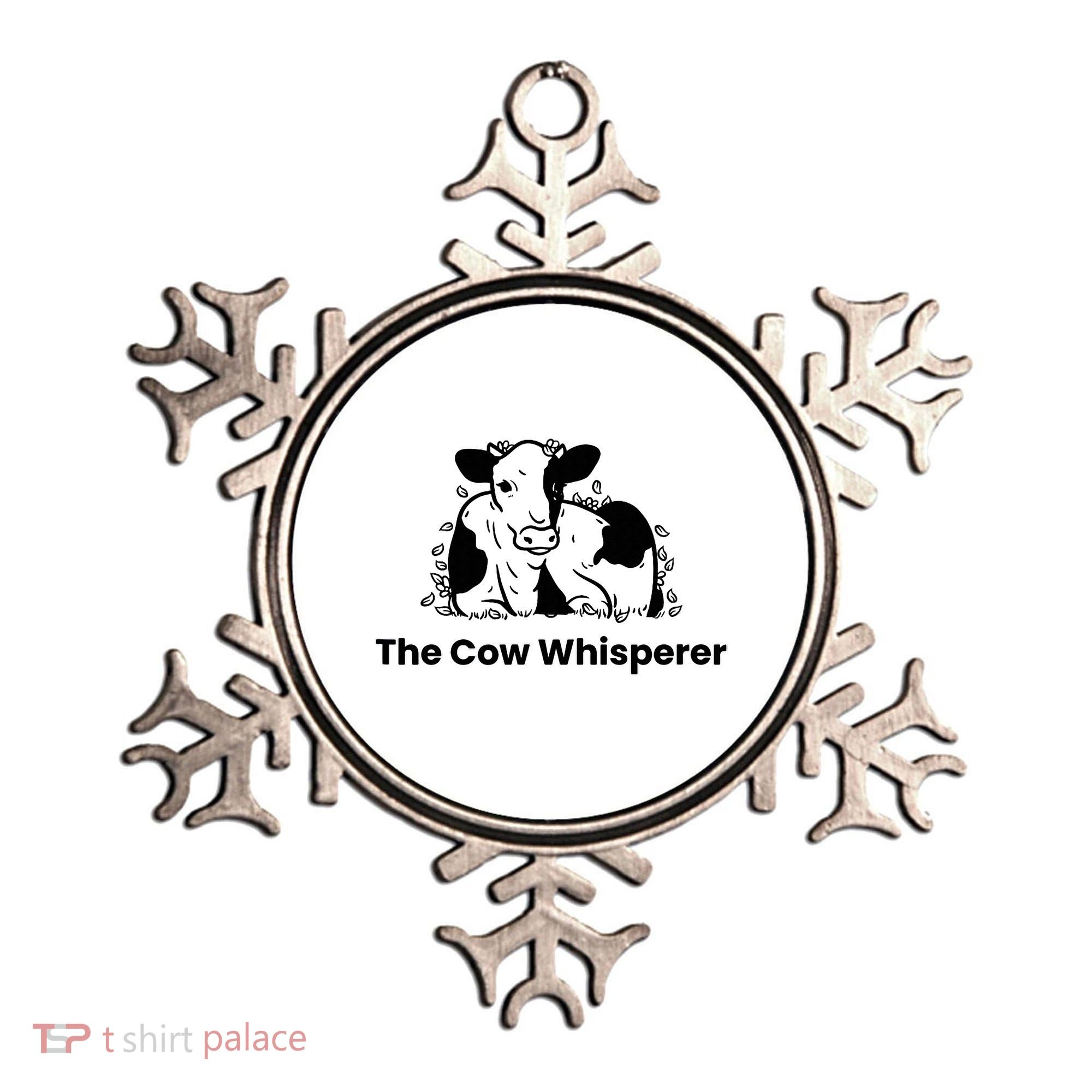 The Cow Whisperer Cute Cattle Farmer Rancher Cow Ornament