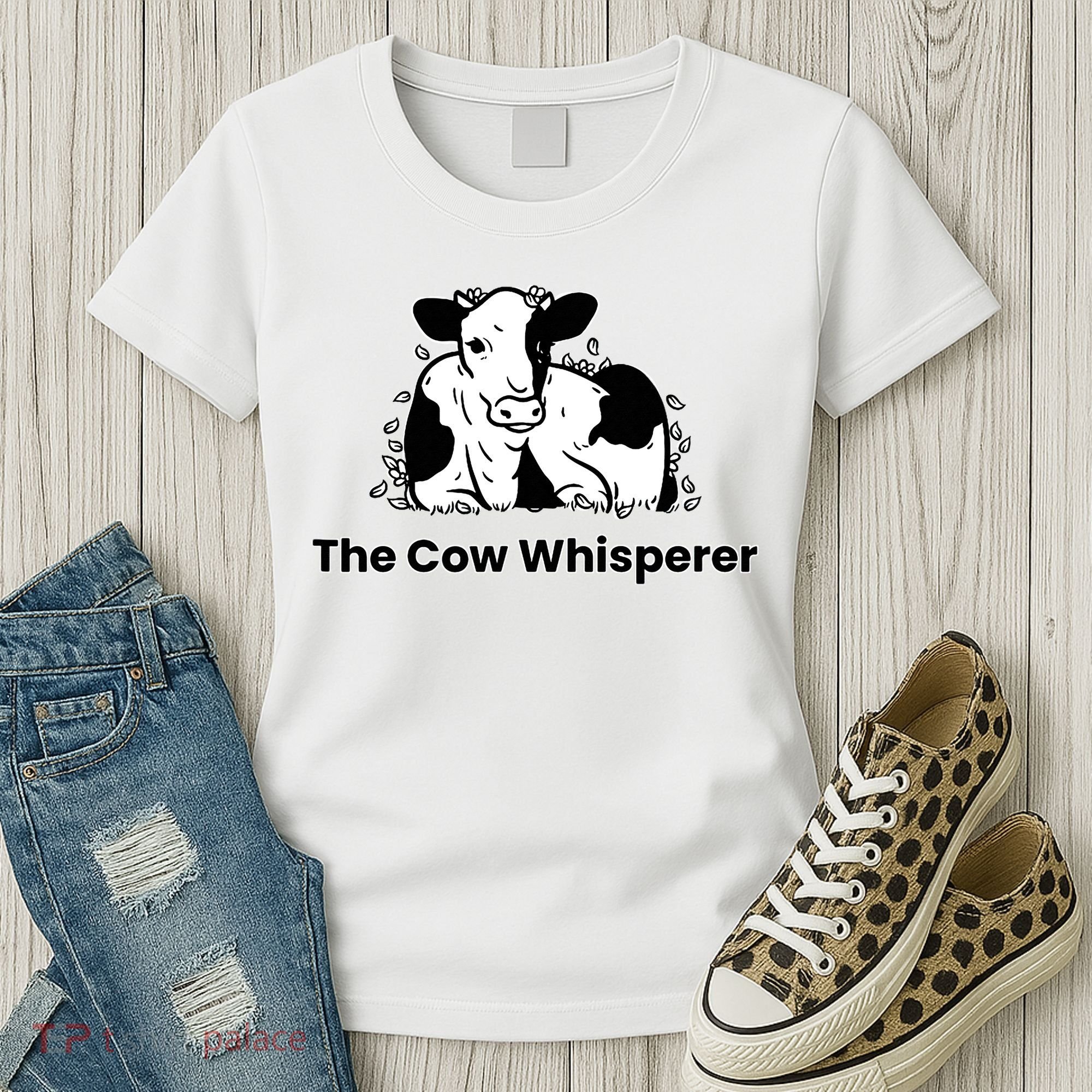 The Cow Whisperer Cute Cattle Farmer Rancher Cow Women's T-Shirt