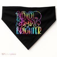 Tie Dye 100 Days Brighter Student Happy 100th Day Of School USA-Made Doggie Bandana thumb 0