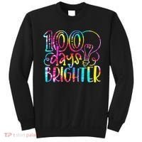 Tie Dye 100 Days Brighter Student Happy 100th Day Of School Sweatshirt thumb 0