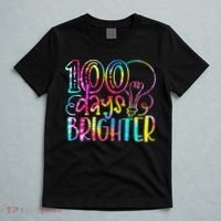 Tie Dye 100 Days Brighter Student Happy 100th Day Of School T-Shirt thumb 5