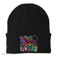 Tie Dye 100 Days Brighter Student Happy 100th Day Of School Beanie thumb 0