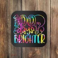 Tie Dye 100 Days Brighter Student Happy 100th Day Of School Coaster thumb 0