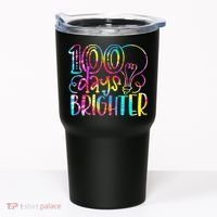 Tie Dye 100 Days Brighter Student Happy 100th Day Of School Tumbler thumb 0