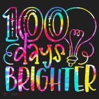Tie Dye 100 Days Brighter Student Happy 100th Day Of School Hat thumb 2