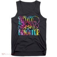 Tie Dye 100 Days Brighter Student Happy 100th Day Of School Tank Top thumb 0