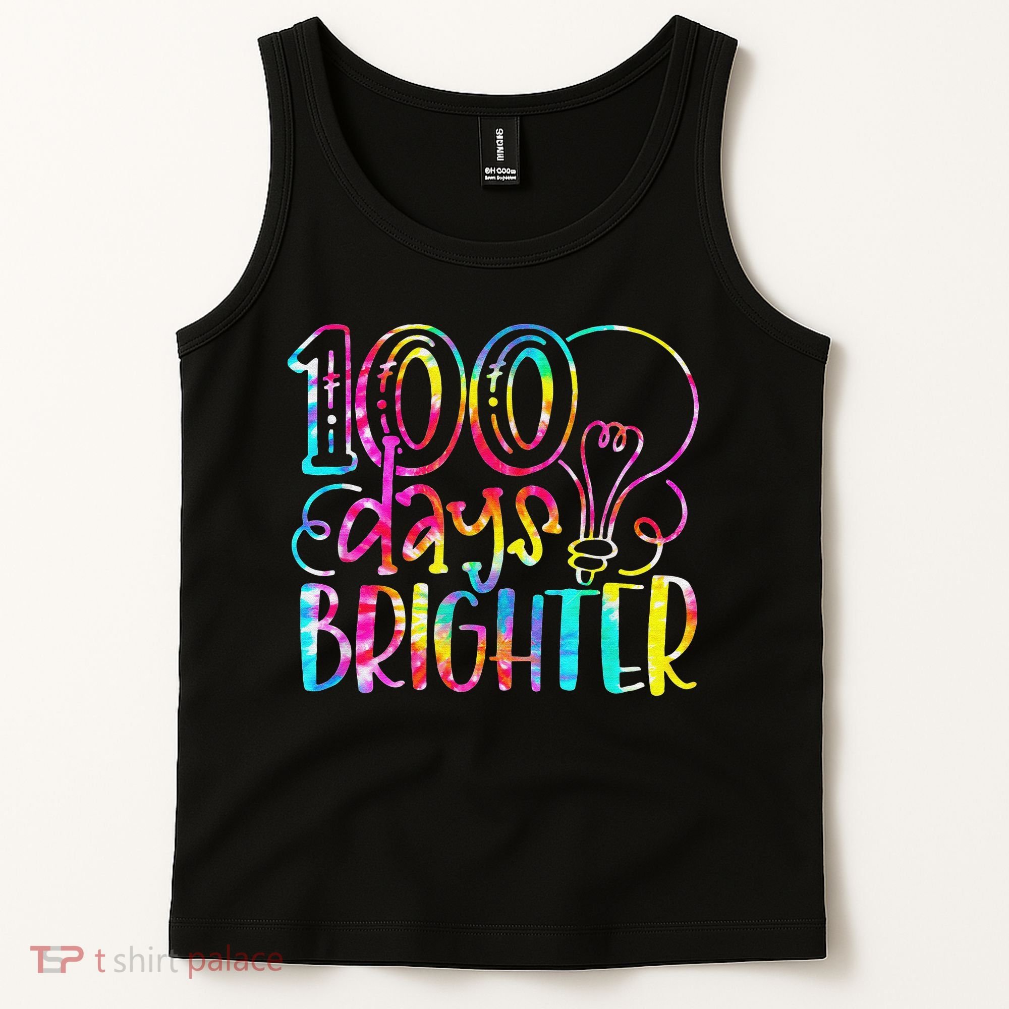 Tie Dye 100 Days Brighter Student Happy 100th Day Of School Tank Top