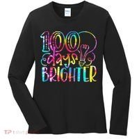 Tie Dye 100 Days Brighter Student Happy 100th Day Of School Women's Long Sleeve Shirt thumb 0