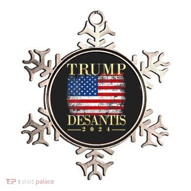 Trump Desantis 2024 Vintage Flag Ornament