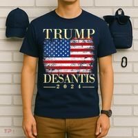Trump Desantis 2024 Vintage Flag T-Shirt thumb 6