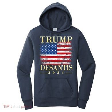 Trump Desantis 2024 Vintage Flag Women's Hoodie