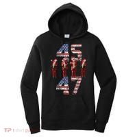 Trump Dance 45 47 American Flag Xmas Pajamas Women's Hoodie thumb 0