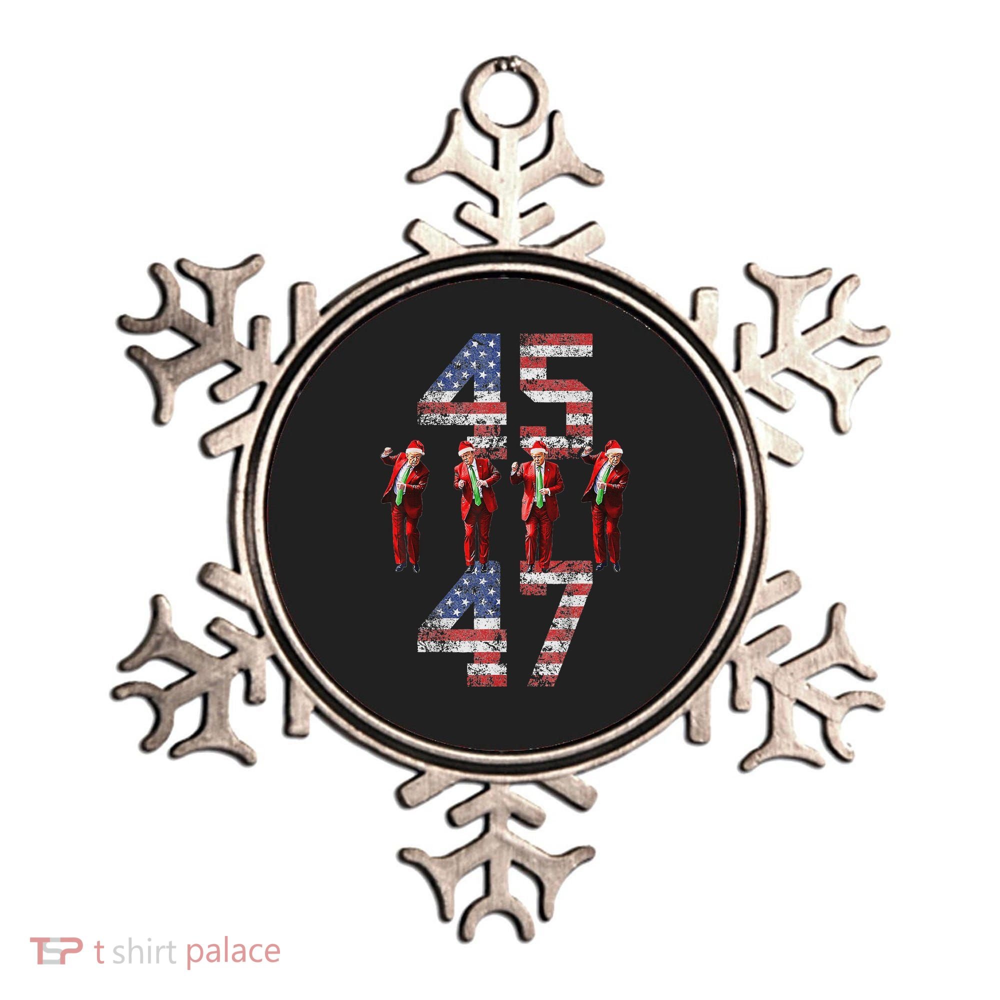 Trump Dance 45 47 American Flag Xmas Pajamas Ornament