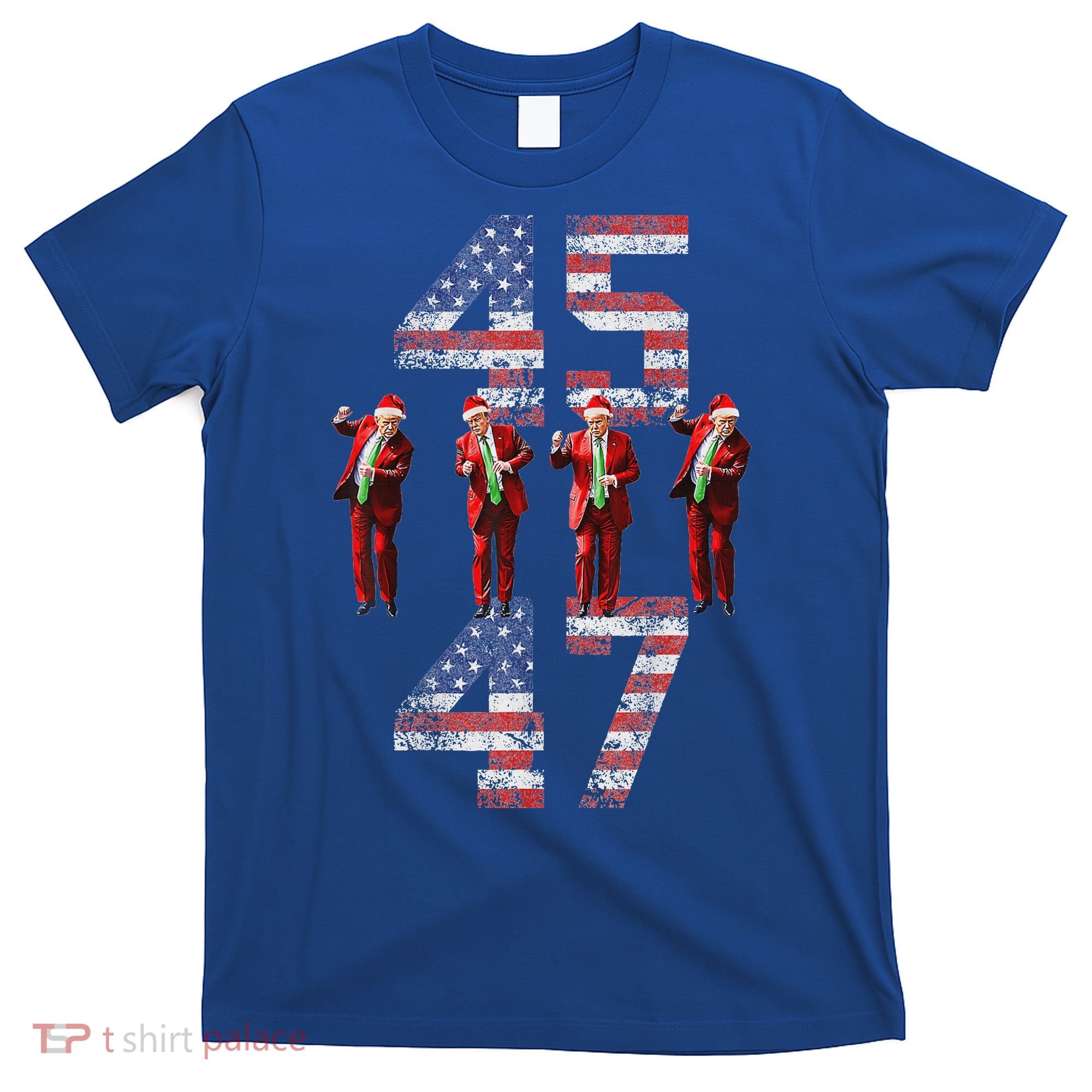 Trump Dance 45 47 American Flag Xmas Pajamas T-Shirt