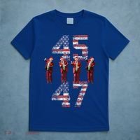 Trump Dance 45 47 American Flag Xmas Pajamas T-Shirt thumb 5