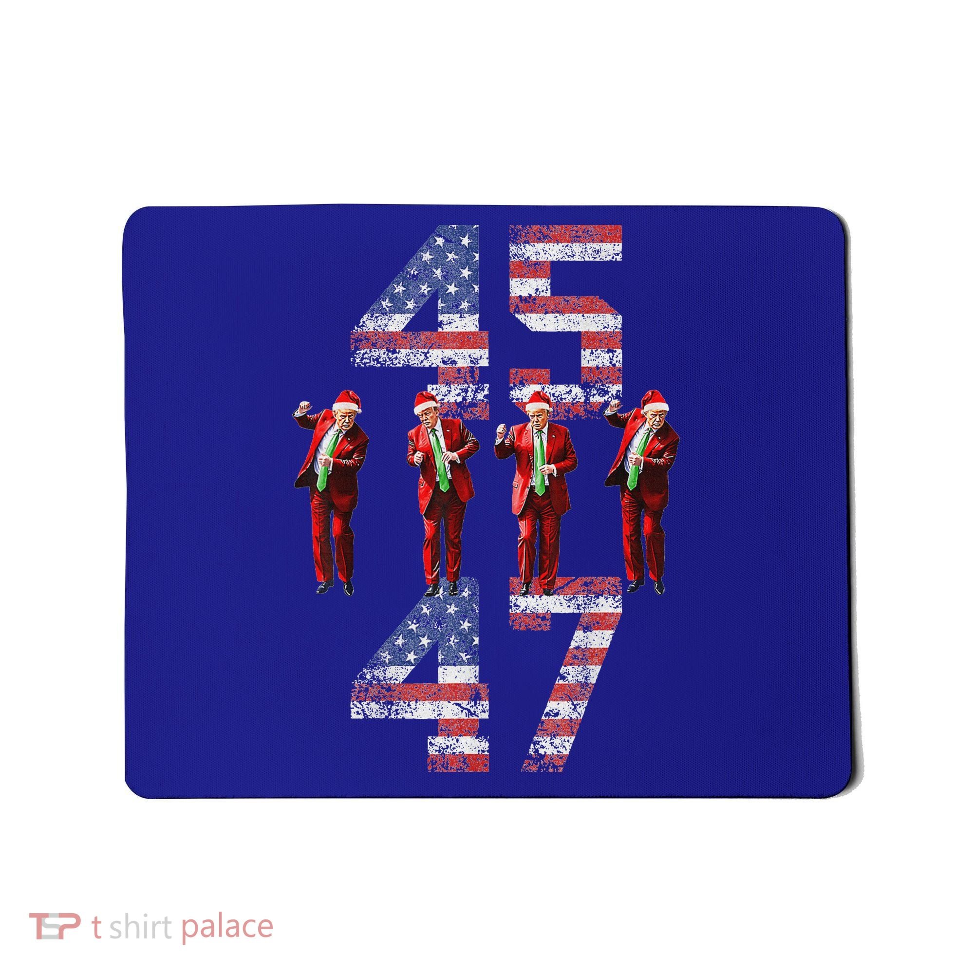 Trump Dance 45 47 American Flag Xmas Pajamas Mousepad
