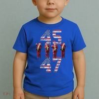 Trump Dance 45 47 American Flag Xmas Pajamas Toddler T-Shirt thumb 2