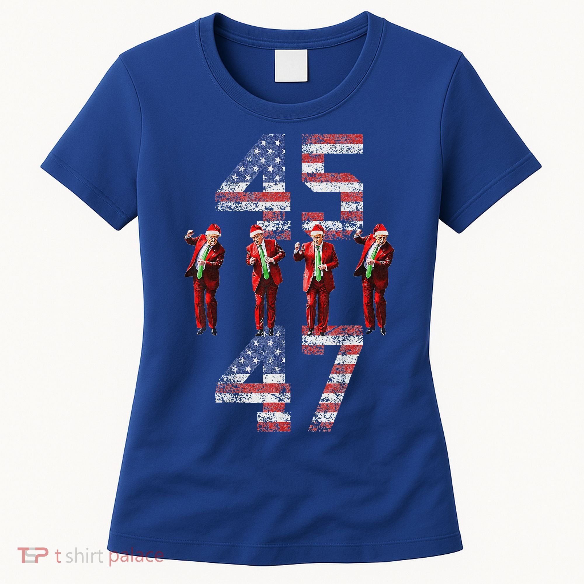 Trump Dance 45 47 American Flag Xmas Pajamas Women's T-Shirt
