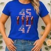 Trump Dance 45 47 American Flag Xmas Pajamas Women's T-Shirt thumb 2