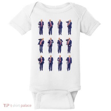 Trump Dance 45/47 Fix America Again 2024 Design Baby Bodysuit