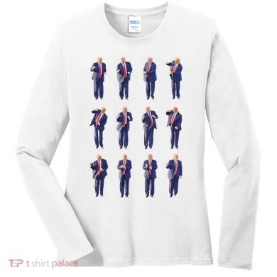 Trump Dance 45/47 Fix America Again 2024 Design Women's Long Sleeve Shirt