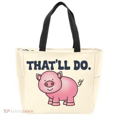 ThatLl Do Awesome Farm Pig Design Tote Bag