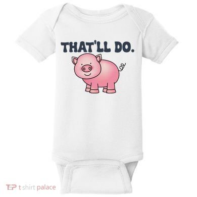 ThatLl Do Awesome Farm Pig Design Baby Bodysuit