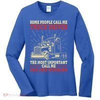 Trucker Dad And Husband People Call Me Truck Driver Big Rig Gift Women's Long Sleeve Shirt thumb 0