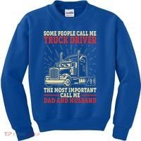 Trucker Dad And Husband People Call Me Truck Driver Big Rig Gift Kids Sweatshirt thumb 0