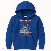 Trucker Dad And Husband People Call Me Truck Driver Big Rig Gift Kids Hoodie thumb 0