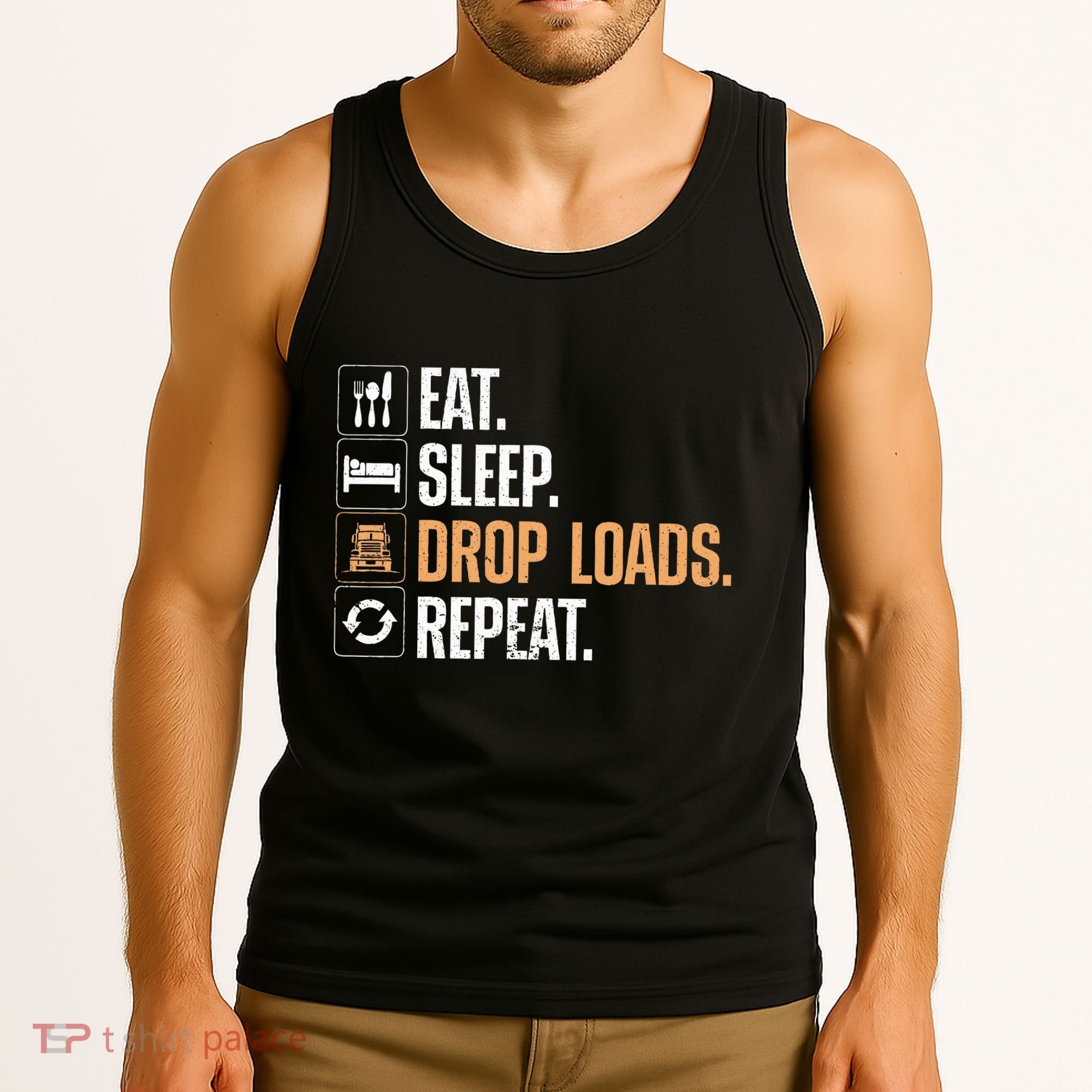 Truck Driver Art Dad Trucking Mechanic Trucker Tank Top