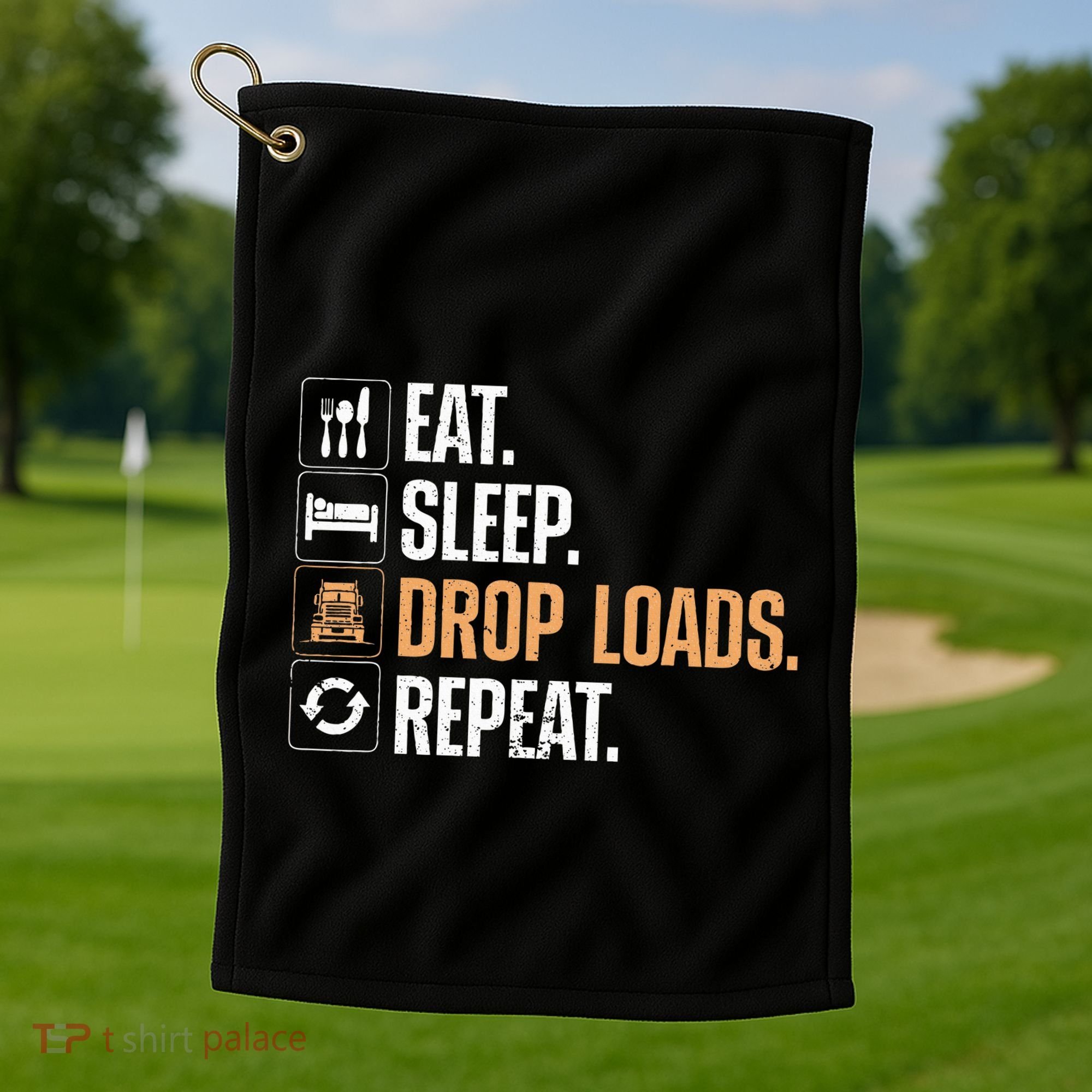 Truck Driver Art Dad Trucking Mechanic Trucker Golf Towel