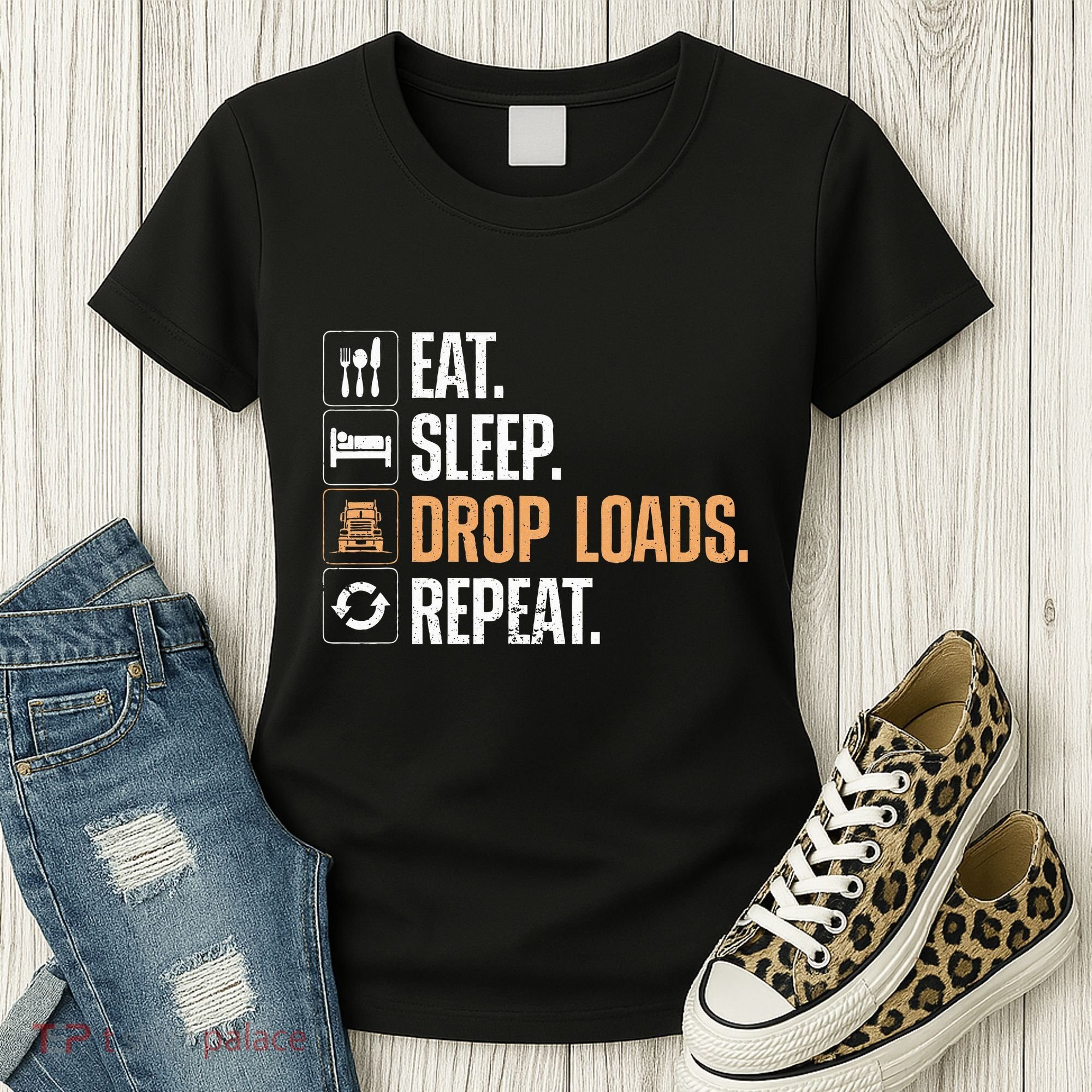 Truck Driver Art Dad Trucking Mechanic Trucker Women's T-Shirt