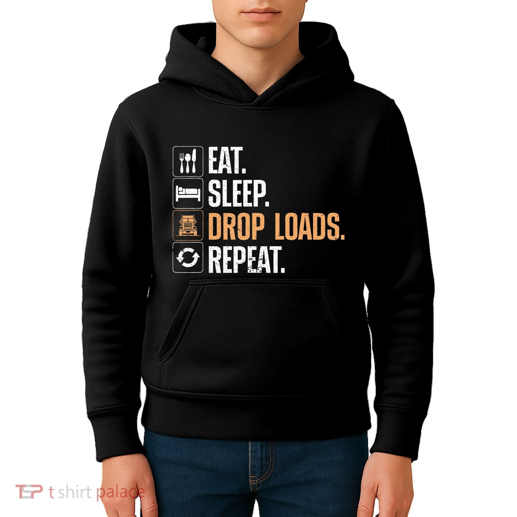 Truck Driver Art Dad Trucking Mechanic Trucker Kids Hoodie